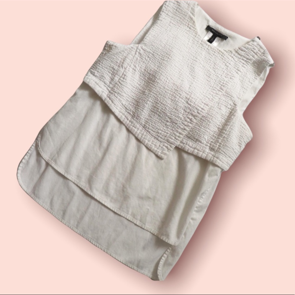 BCBG White Asymetrical Tank